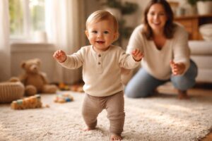 Photographier les premiers pas de bébé avec reflex Canon pour souvenirs durables