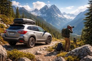 Randonnée photographique en montagne avec votre Subaru Outback ou Jeep Wrangler